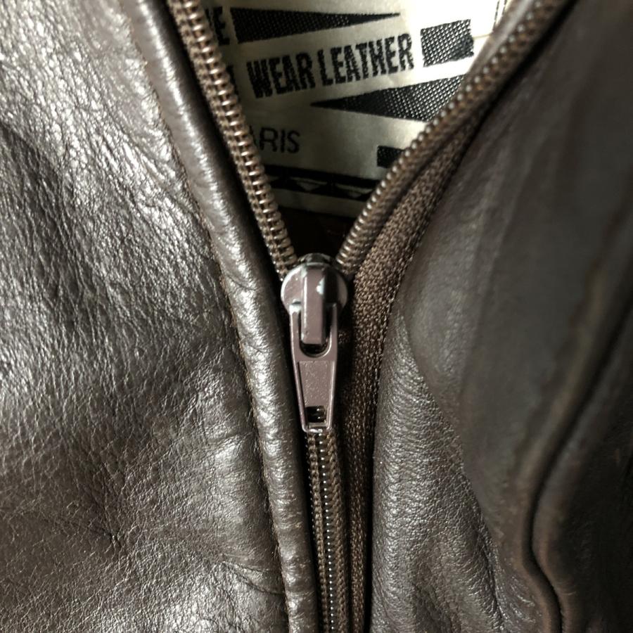 古着 INDIANA CITY A-2タイプ レザーフライトジャケット フランス製