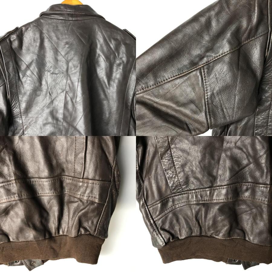 古着 INDIANA CITY A-2タイプ レザーフライトジャケット フランス製