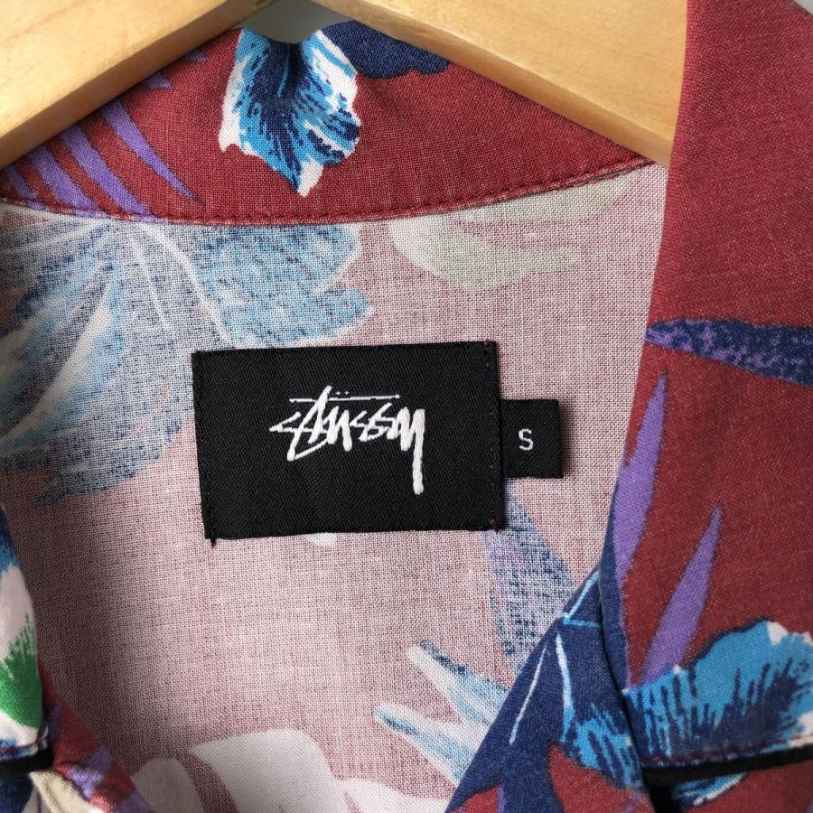 STUSSY（ステューシー） 古着 総柄 ボタニカル柄 オープンカラー