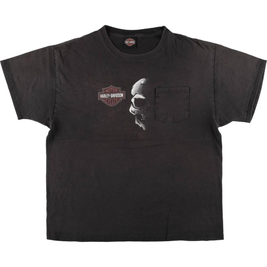 古着 ハーレーダビッドソン Harley-Davidson ドクロ柄 スカル柄 鷲柄  