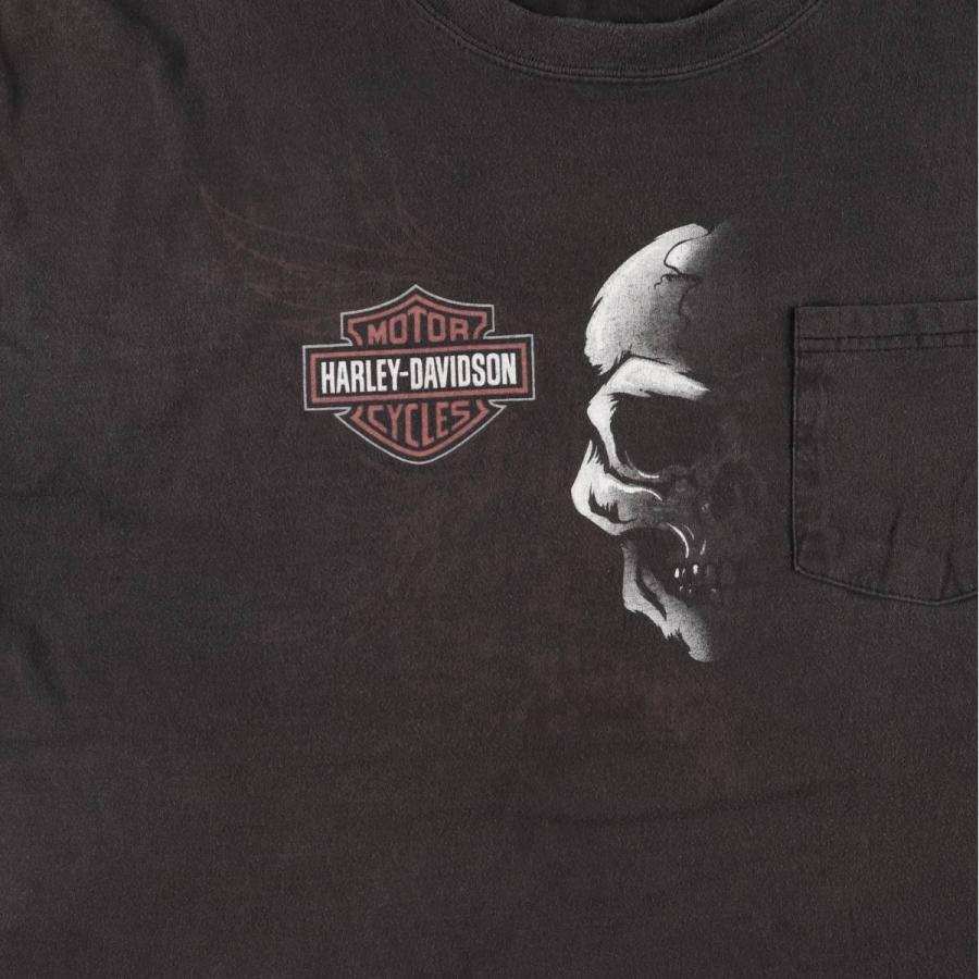 古着 ハーレーダビッドソン Harley-Davidson ドクロ柄 スカル柄 鷲柄  