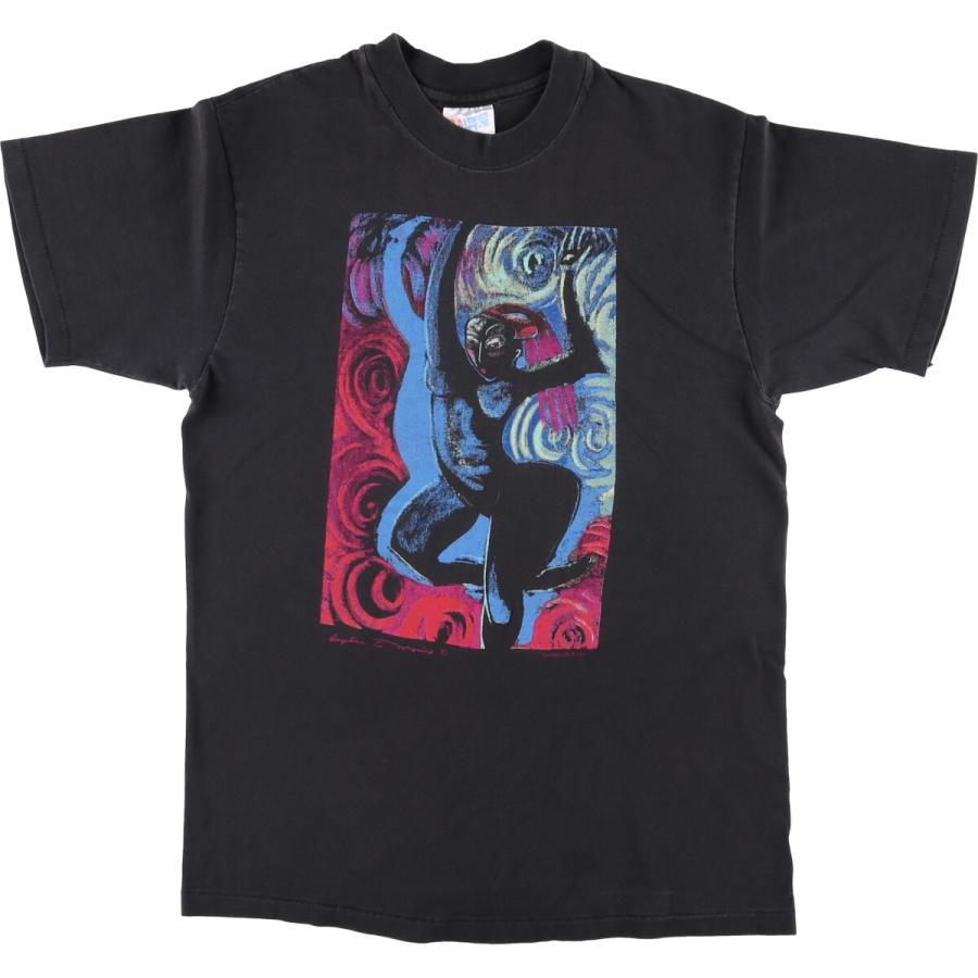 90年代 ヴィンテージ ロンドン アートTシャツ ヘインズ ブラック 黒