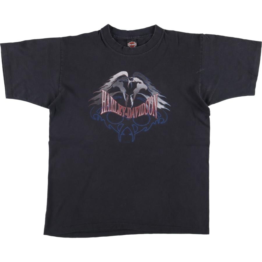 90s USA製　Harley Davidson ウルフ　イーグル　Tシャツ 古着 90s USA製 HARLEY DAVIDSON 「LAS VEGAS Cafe」 イーグル T