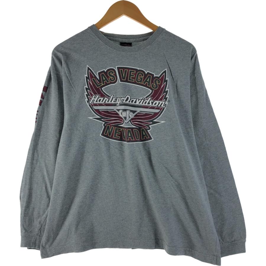 HARLEY-DAVIDSON ロンT ハーレーダビッドソン Tシャツ XL バー＆シールドロングスリーブTシャツ -ハーレーダビッドソン