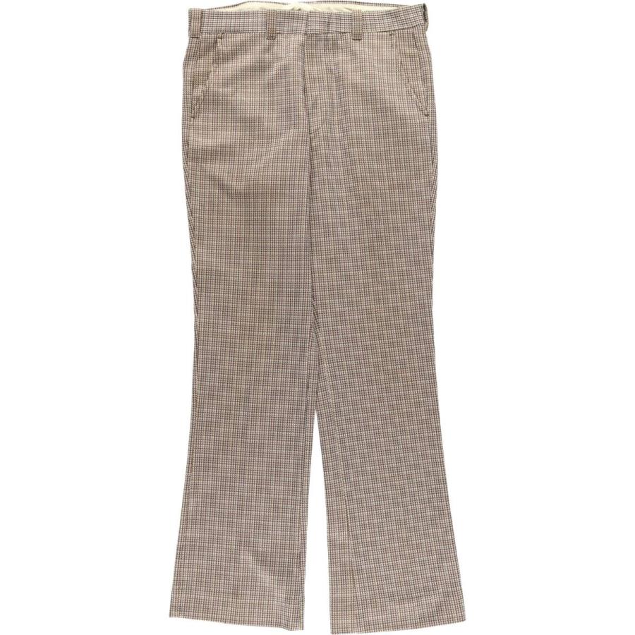 古着 70~80年代 チェック柄 フレアパンツ メンズw34相当 ヴィンテージ