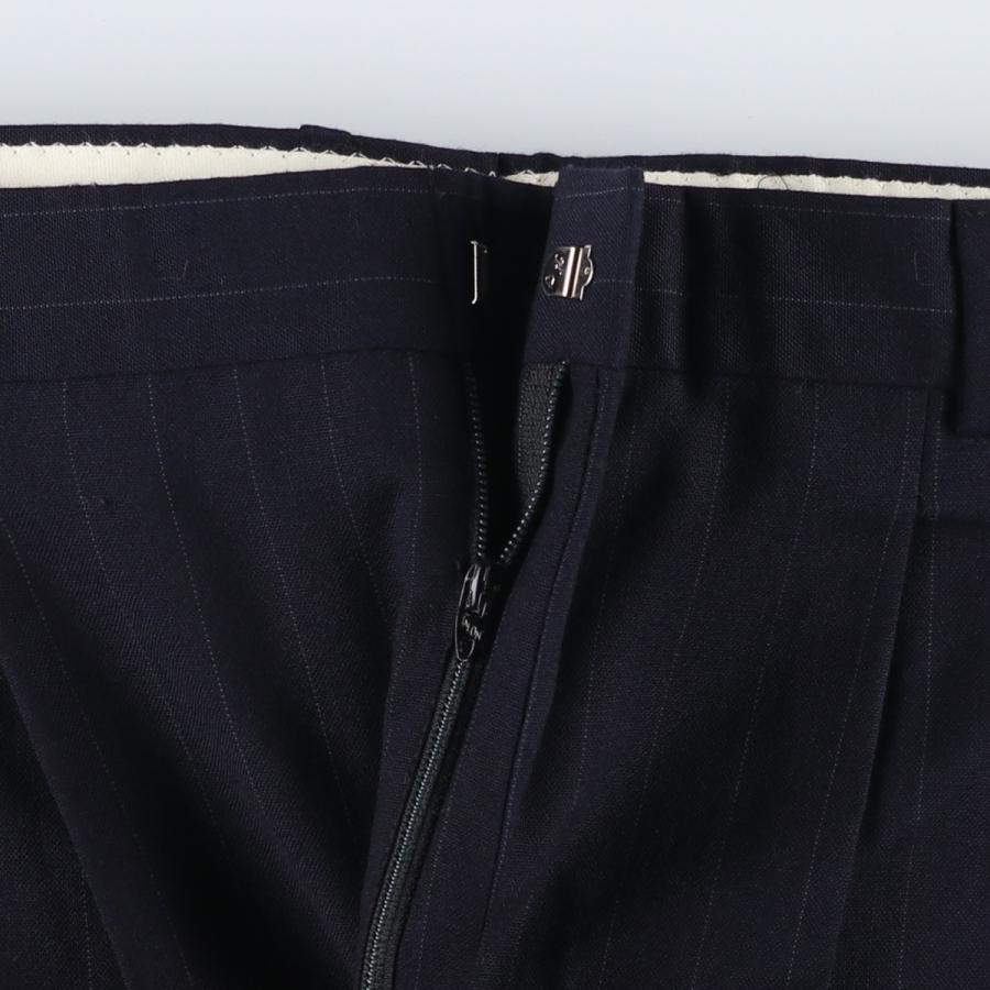 古着 ストライプ柄 ツータック スラックスパンツ メンズw32相当