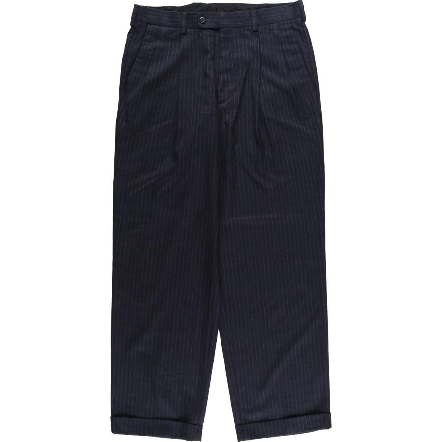 古着 JOHN HENRY ストライプ柄 ツータック スラックスパンツ メンズw33