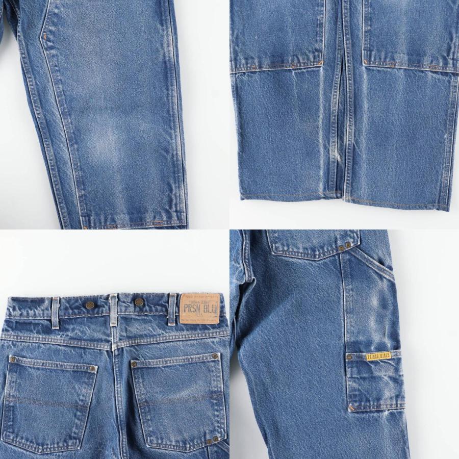 90s USA製 PRSN BLU デニムパンツ ペインターパンツ ダブルニー 新品 USA製 PRSN BLU プリズンブルース ダブルニー デニム ペインター