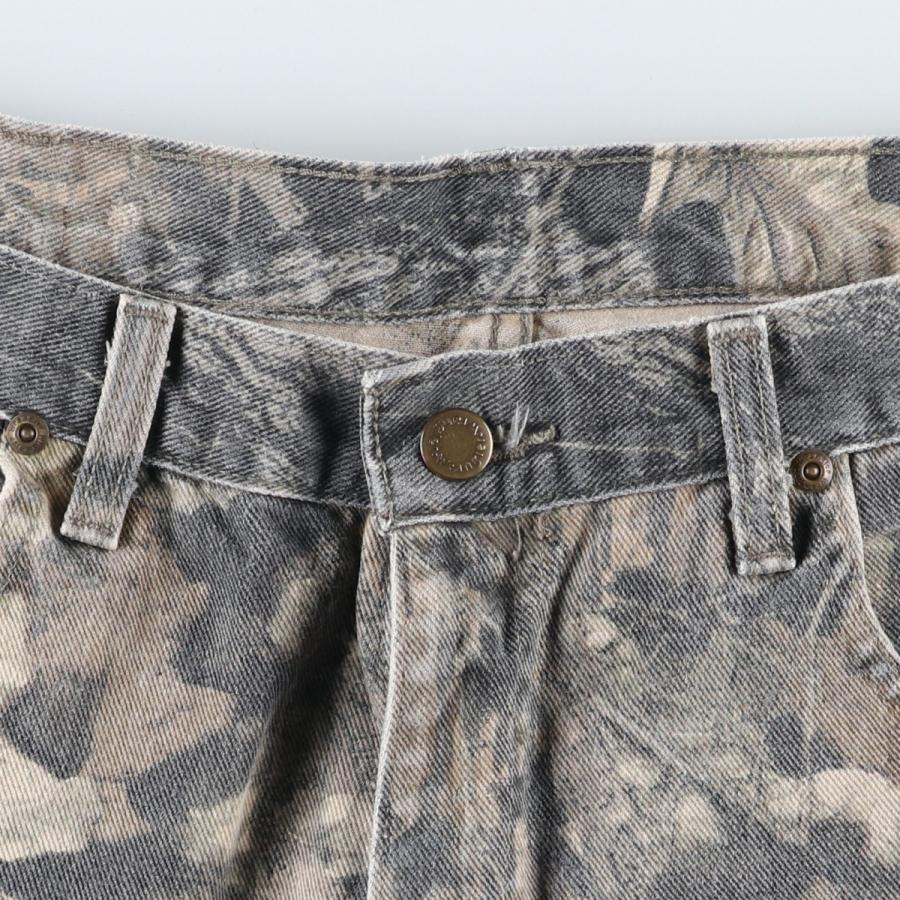 ホ*カ様 【300円オークション】Wrangler カモフラ デニムパンツ 希少 Wrangler（ラングラー） 古着 迷彩柄 リアルツリーカモ ダブルニー