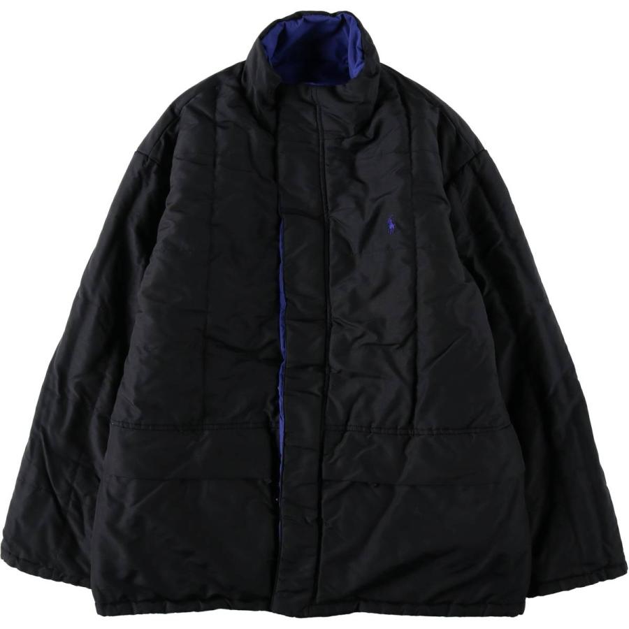 ポロ・ラルフ・ローレン ネイビー ダウンコート　リバーシブル 訳あり特価 古着 ラルフローレン Ralph Lauren POLO by リバーシブル