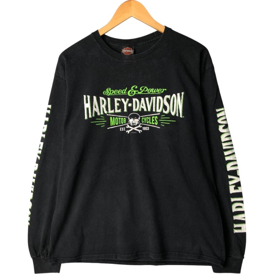 古着 ハーレーダビッドソン Harley-Davidson ドクロ柄 スカル柄 ロング