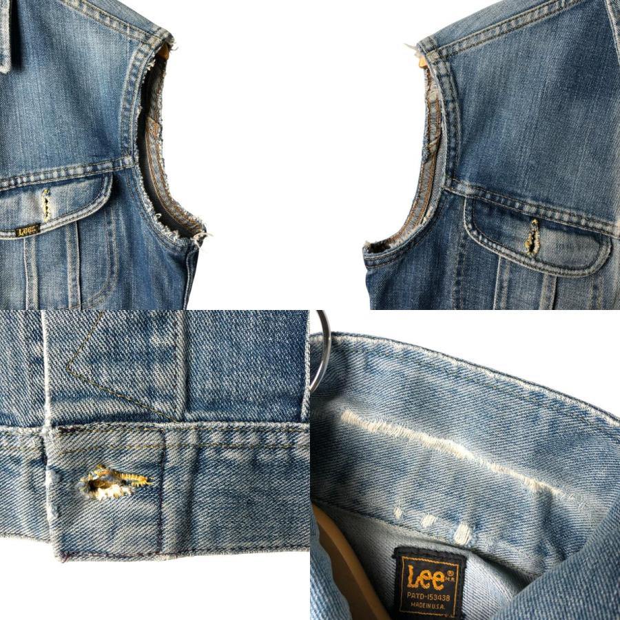 古着 80年代 リー Lee RIDERS ライダース カットオフ デニムベスト USA製 メンズS相当 ヴィンテージ /eaa571835 リアン（CHAUMET） 古着 80年代 リー Lee RIDERS ライダース カット