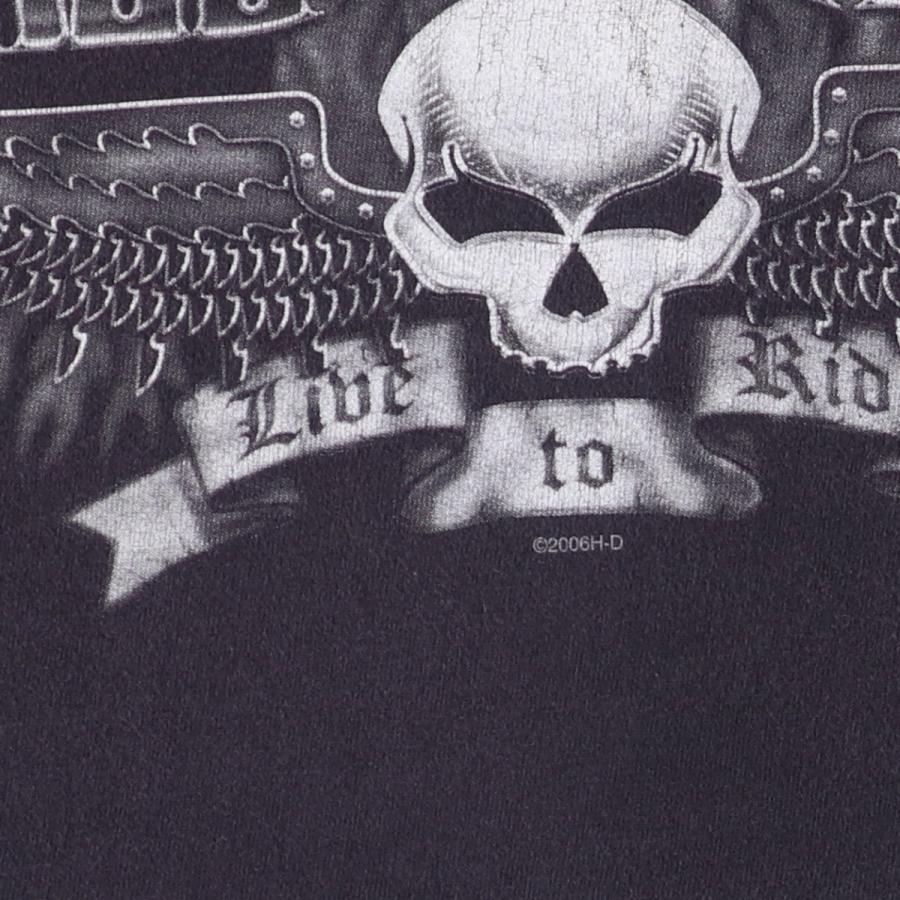 古着 00年代 ハーレーダビッドソン ドクロ柄 スカル柄 スカルウィング  