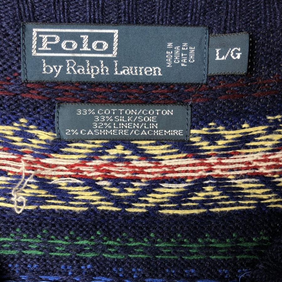 古着 ラルフローレン Ralph Lauren POLO by 総柄 フェアアイル柄