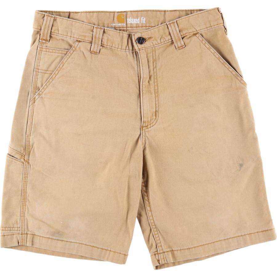 メキシコ製 Carhartt カーハート ペインターショーツ 生成り W34 Carhartt（カーハート） 古着 Carhartt RELAXED FIT ダック地