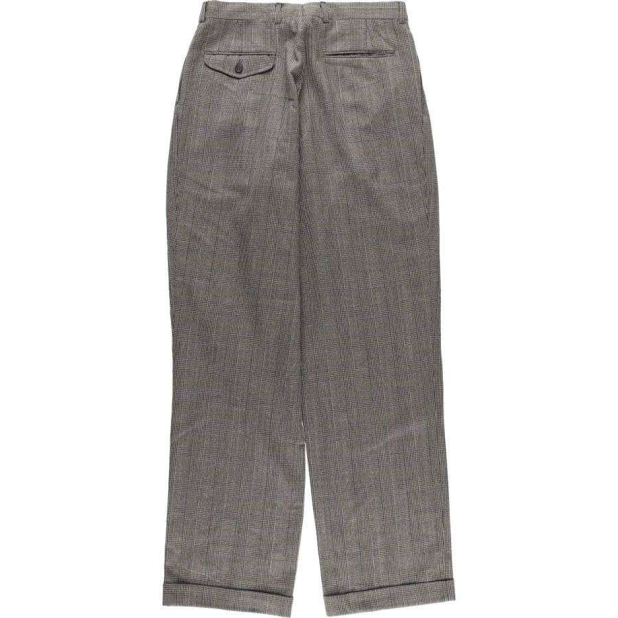 80〜90s vintage ツータックスラックス チェックパンツ ワイド