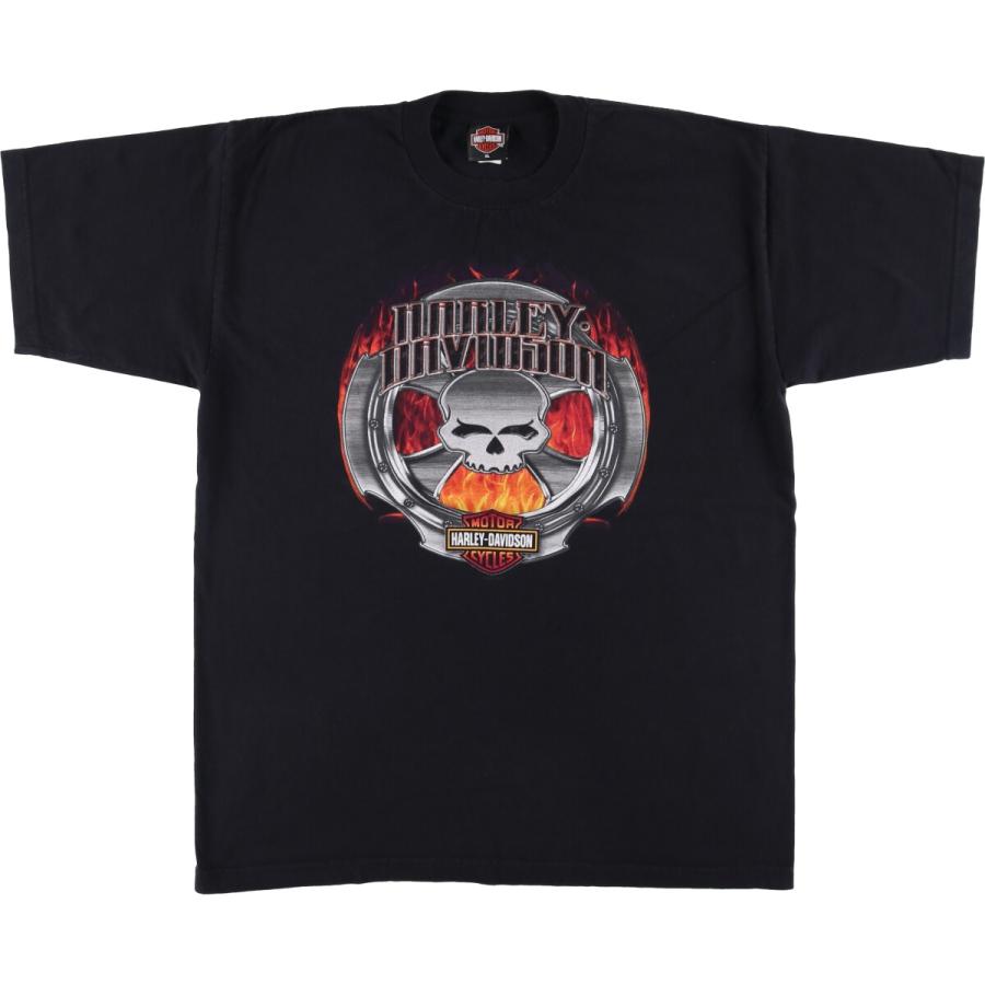 古着 00年代 ハーレーダビッドソン ファイヤーパターン 鷲柄 イーグル  