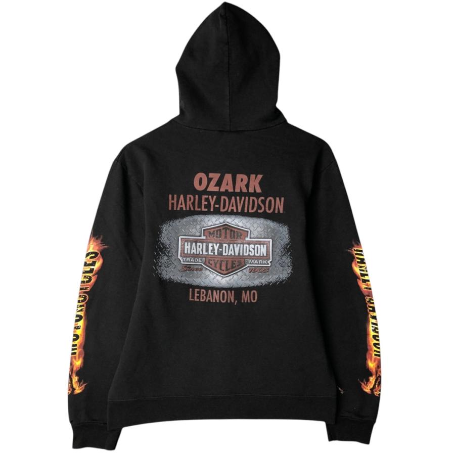HARLEYDAVIDSON トレーナー　スウェット　ファイヤー 古着 ハーレーダビッドソン Harley-Davidson ファイヤーパターン