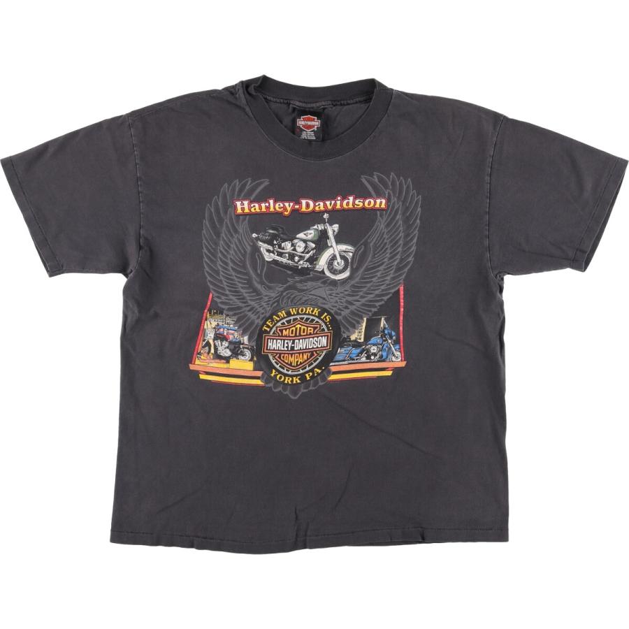 古着 ハーレーダビッドソン Harley-Davidson 鷲柄 イーグル柄 モーター