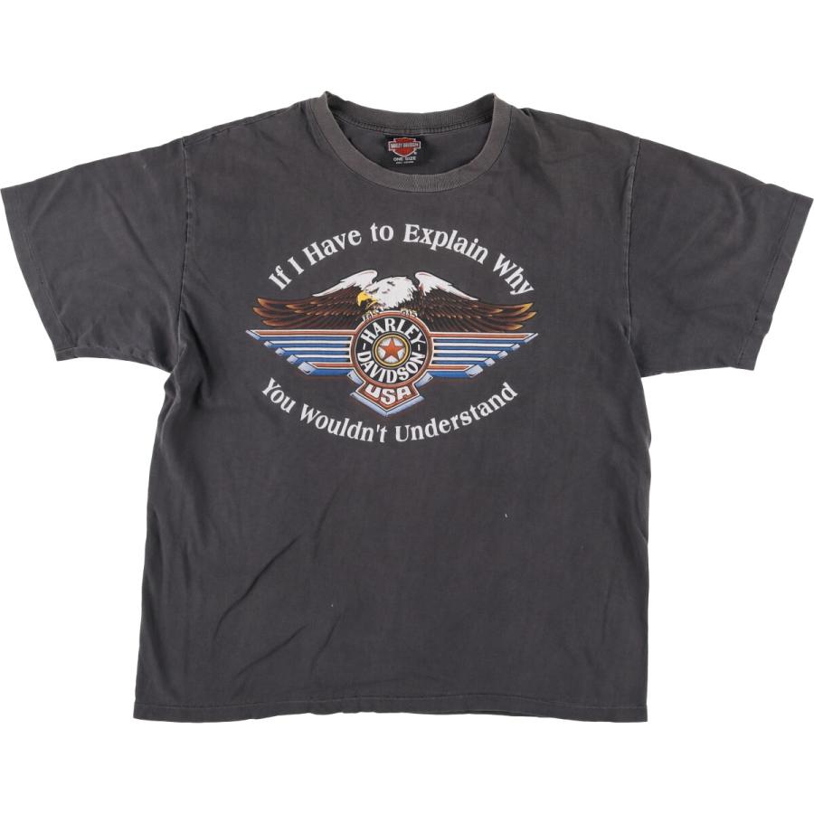 古着 ハーレーダビッドソン Harley-Davidson 鷲柄 イーグル柄 モーター 