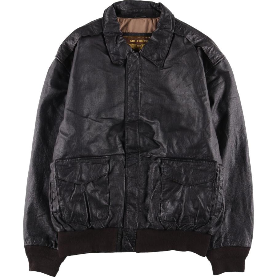 古着 AIR FORCE A-2タイプ 中綿入り レザーフライトジャケット メンズ