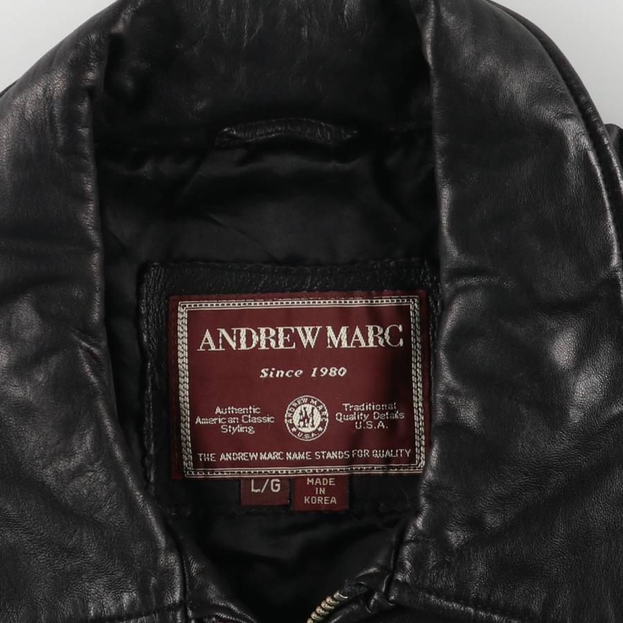 古着 ANDREW MARC スイングトップタイプ レザーブルゾン メンズL相当