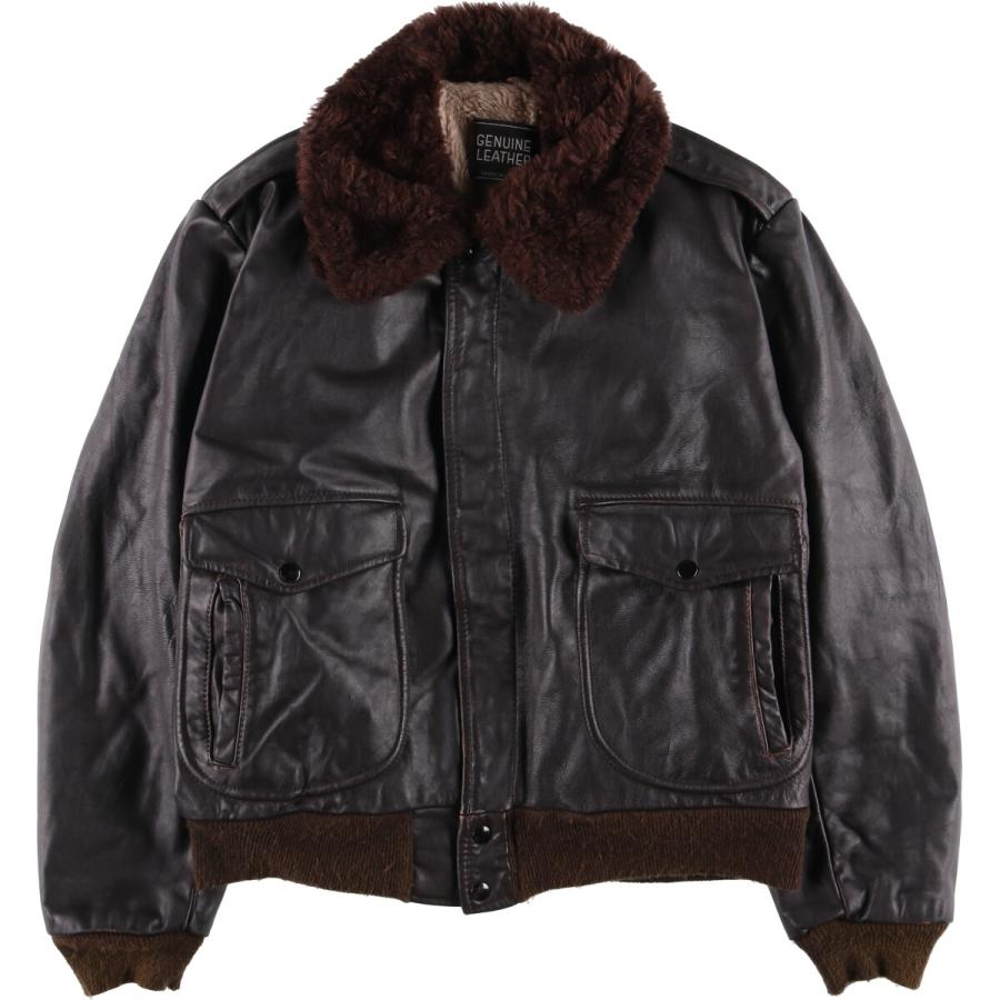 80年代 R.Sherman G-1フライトジャケット ダークブラウン USA製 古着 R.Sherman G-1タイプ レザーフライトジャケット USA製 メンズL