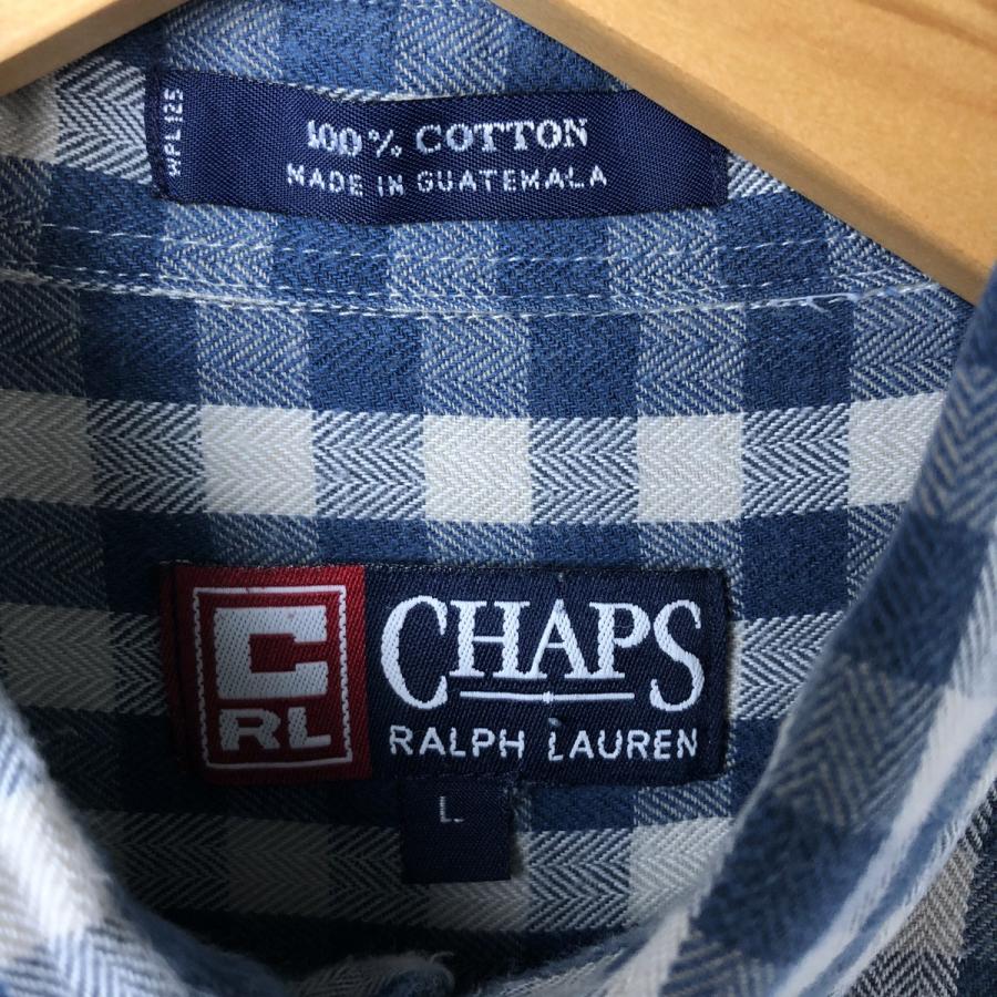＊超美品＊薄手、CHAPS ギンガムチェック柄 長袖シャツ CHAPS ラルフローレン系 ギンガムチェック 長袖シャツ ブルー系