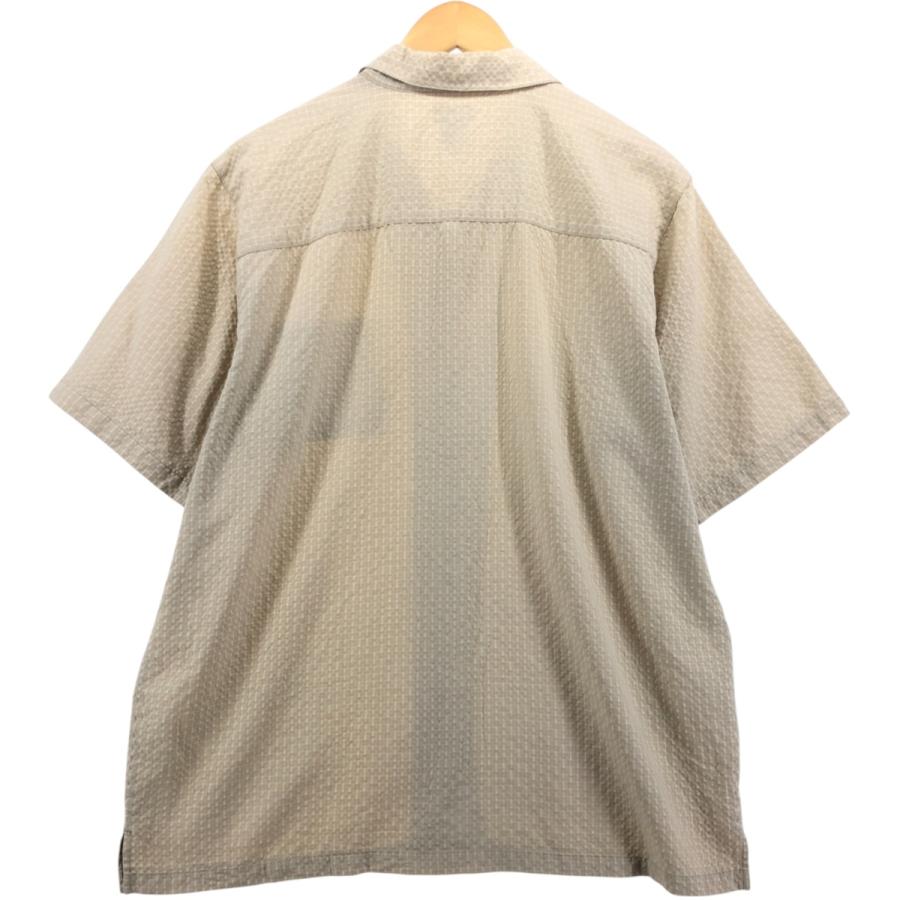 古着 モッシモ MOSSIMO 総柄 シアサッカー 半袖 オープンカラー