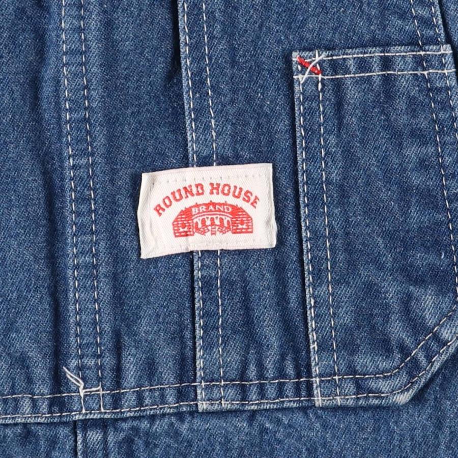 USA製 roundhouse オーバーオール 70s ビンテージ ROUND HOUSE（ラウンドハウス） 古着 70~80年代 デニムオーバーオール