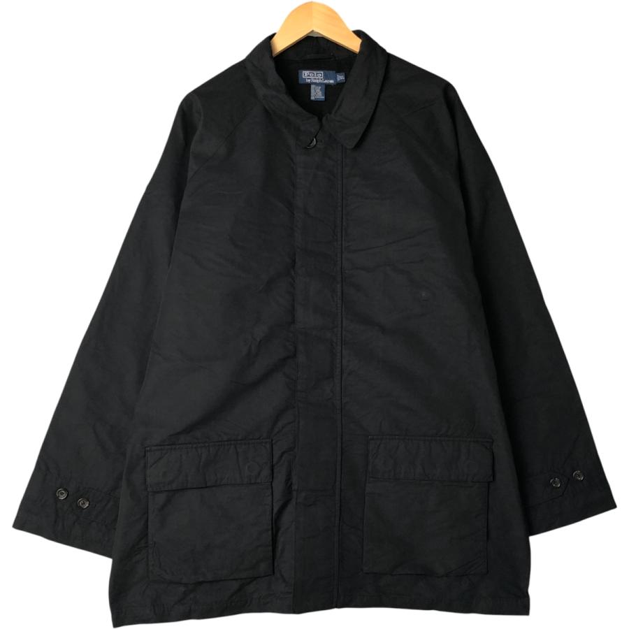 美品 90s ラルフローレン フルジップ ハーフジャケット L 黒 Ralph Lauren - 90s ポロ ラルフローレン トラック ジャケット