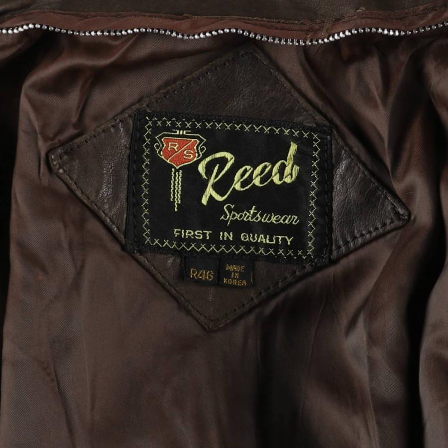 70sビンテージReed Sportswear レザージャケット 赤茶色　デカ襟 70sビンテージReed Sportswear レザージャケット 赤茶色 デカ襟