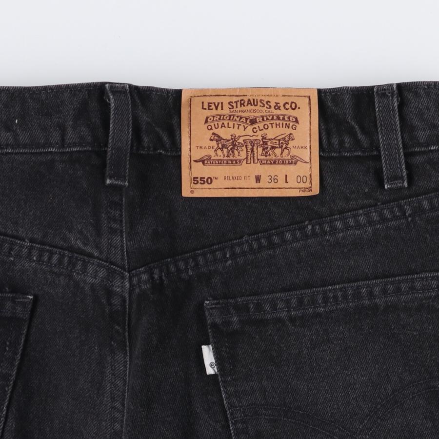 古着 90年代 Levi's 550ブラックデニムショーツメンズw33 古着 90s USA製 Levi's 550 「00 レングス」 ブラック デニム