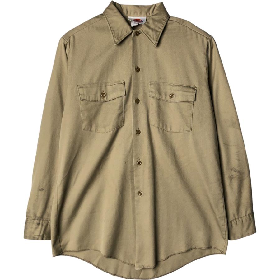 Dickies 古着 80~90年代 ディッキーズ 長袖 ワークシャツ USA製