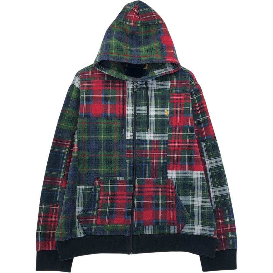美品✨ Polo Ralph Laurenきれい色 チェックパーカー スウェット 古着 ラルフローレン Ralph Lauren POLO RALPH LAUREN チェック