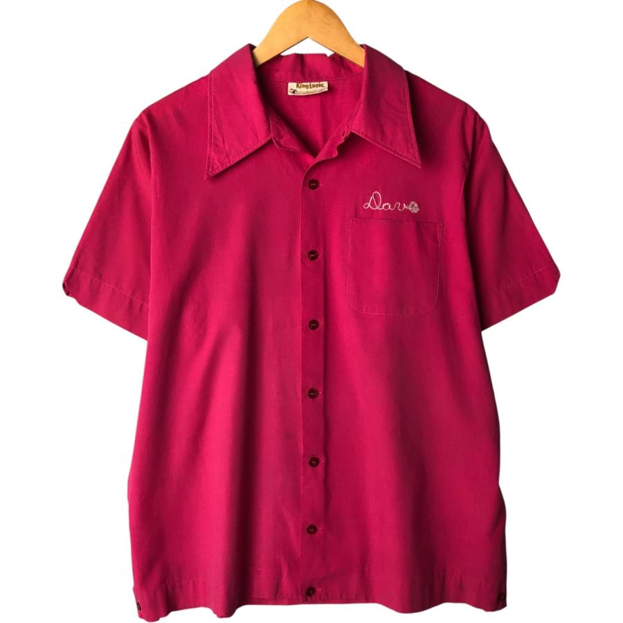 70s キングルイ ボーリングシャツ アメリカ製1970年代 ヴィンテージ 古着 70年代 キングルイ KING LOUIE ボウリングシャツ メンズL