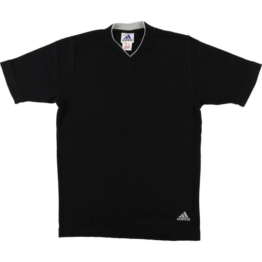 adidas ヴィンテージトップス adidas 古着 90~00年代 アディダス Vネック ロゴTシャツ メンズM