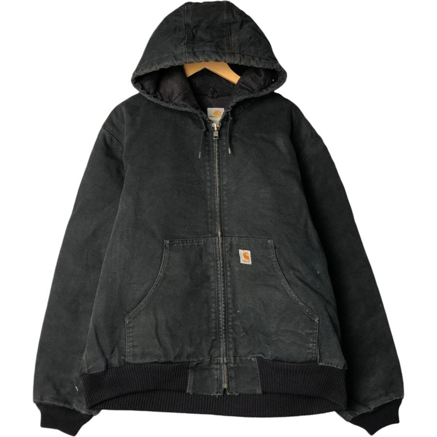 carhartt カーハート 中綿入りジャケット ブラック M XL相当 古着 00年代 カーハート Carhartt アクティブジャケット 中綿