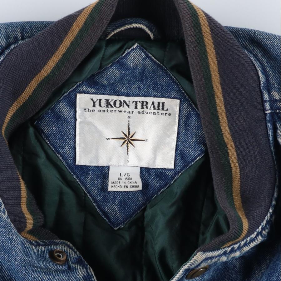 古着 90年代 YUKON TRAIL 中綿入り デニムスタジャン バーシティ 