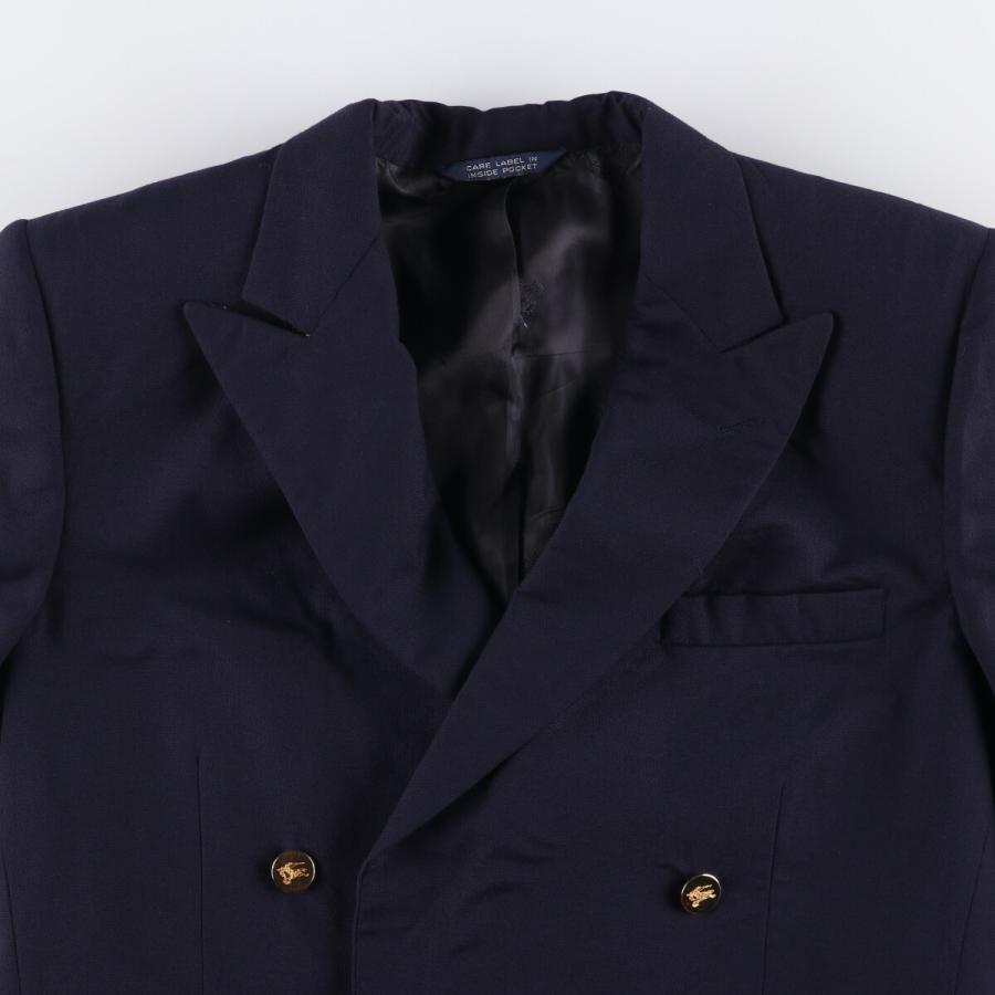 ウール ダブルブレスト バーバリー　Mサイズ BURBERRY（バーバリー） 古着 90年代 ダブルブレスト ピークドラペル