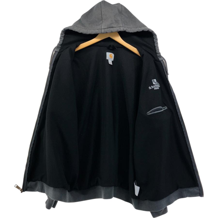 と*こ様 カーハート　RAIN DEFENDER　フルジップパーカー　古着　グレ 古着 Carhartt ワンポイント パッチ 「Rain Defender」 撥水