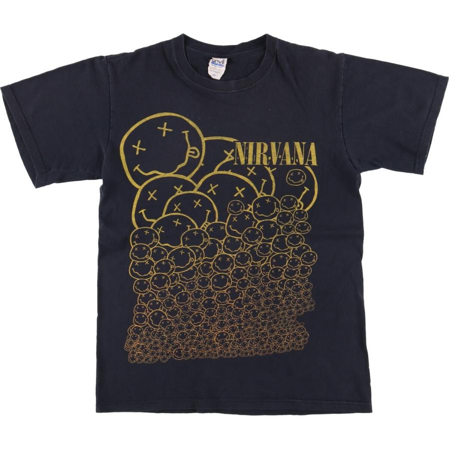 NIRVANA Anvil ニルヴァーナ バンドTシャツ ブラック Lサイズ anvil（アンビル） 古着 Anvil NIRVANA ニルヴァーナ バンドTシャツ