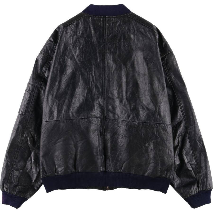 MA-1 フライトジャケット　古着 古着 weekends MA-1タイプ 中綿入り レザーフライトジャケット メンズL