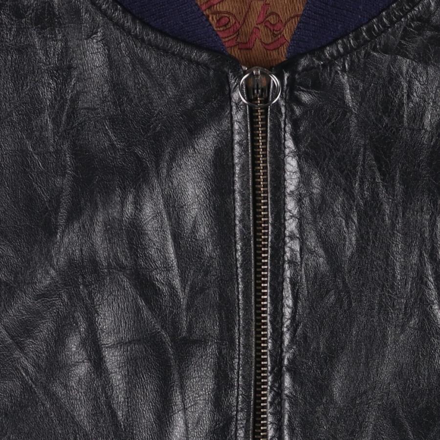 古着 weekends MA-1タイプ 中綿入り レザーフライトジャケット メンズL