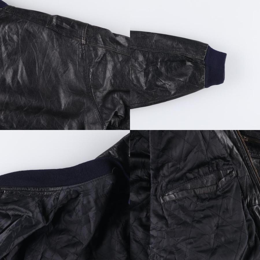 古着 weekends MA-1タイプ 中綿入り レザーフライトジャケット メンズL