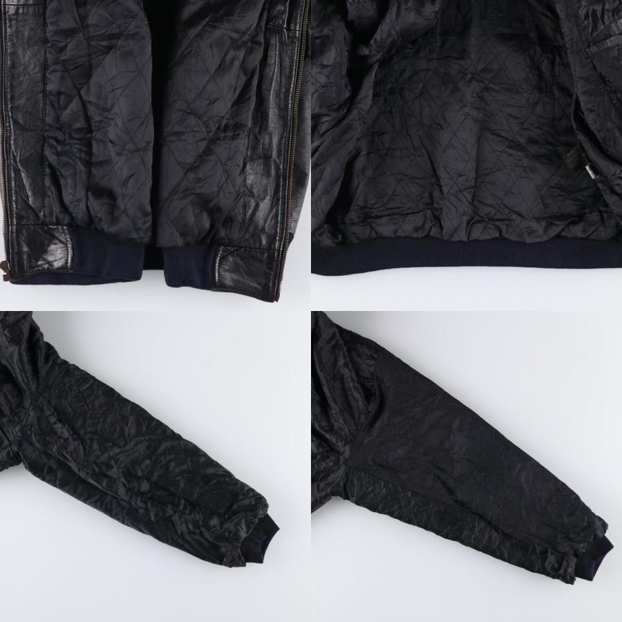 古着 weekends MA-1タイプ 中綿入り レザーフライトジャケット メンズL