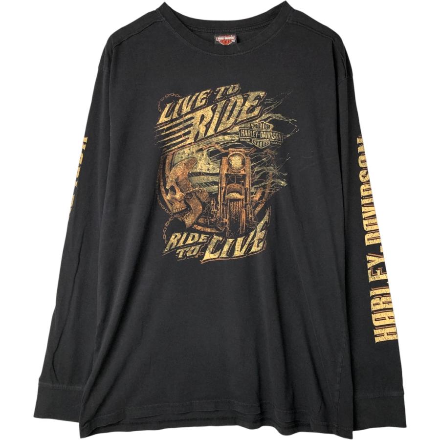 HARLEY-DAVIDSONハーレー ダビッドソン 両面プリントロンＴ 03 USA製 Harley-Davidson ハーレーダビッドソン 長袖Tシャツ 白