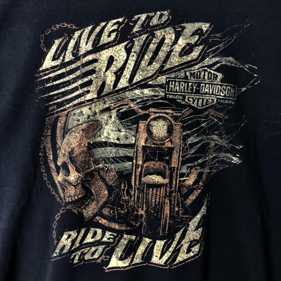 ハーレーダビッドソン　ロンT ビッグプリント 楽天市場】人気 黒 □ ハーレー ダビットソン 全面 プリント