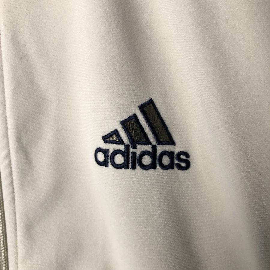 ジン　R33 古着00s adidas ベロアトラックジャケット刺繍ロゴ. adidas 古着 00年代 アディダス ベロアジャージ トラック