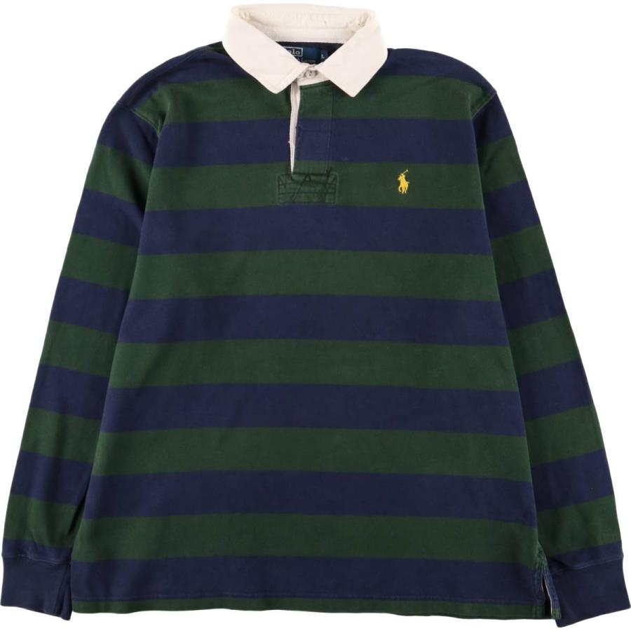 ラルフローレン ボーダー柄 ラガーシャツ メンズ Lサイズ 古着 楽天市場】ラグビー ラルフローレン ボーダー 長袖 ラガー シャツ